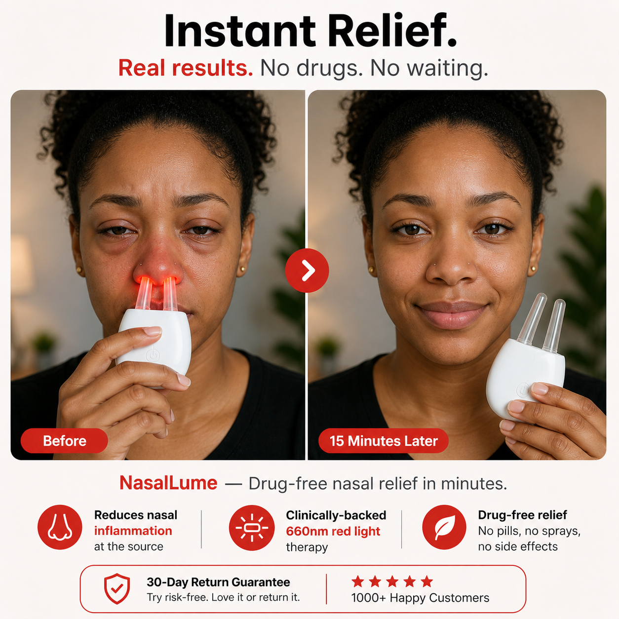 NasalLume™ Pro Relief: Smart Red Light Sinus Therapy